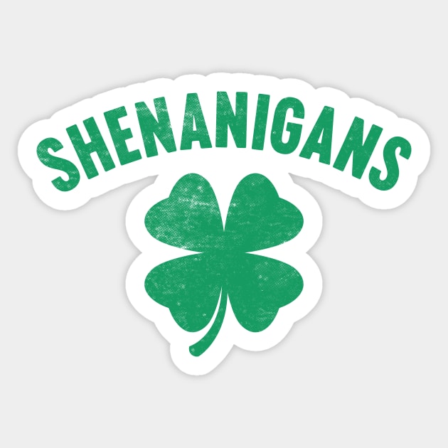 Shenanigans Shamrock St. Patrick's Day Sticker by Luluca Shirts